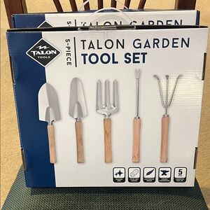 Garden Tool Set - 5-Piece with Silver and Tan Finish